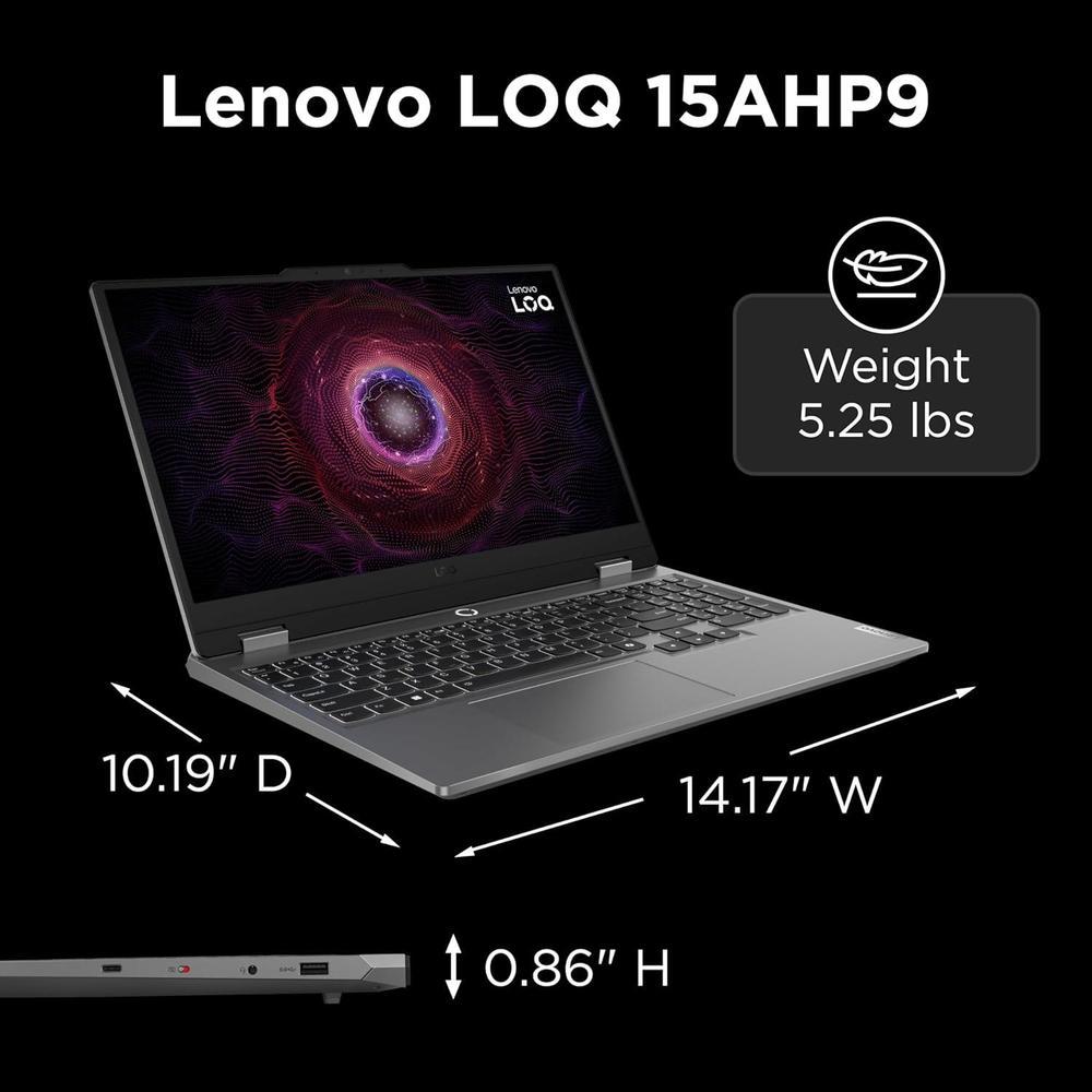 Lenovo LOQ 15.6" para juegos NVIDIA RTX 4050 AMD Ryzen 7 16GB RAM 512GB SSD Win11 Gris