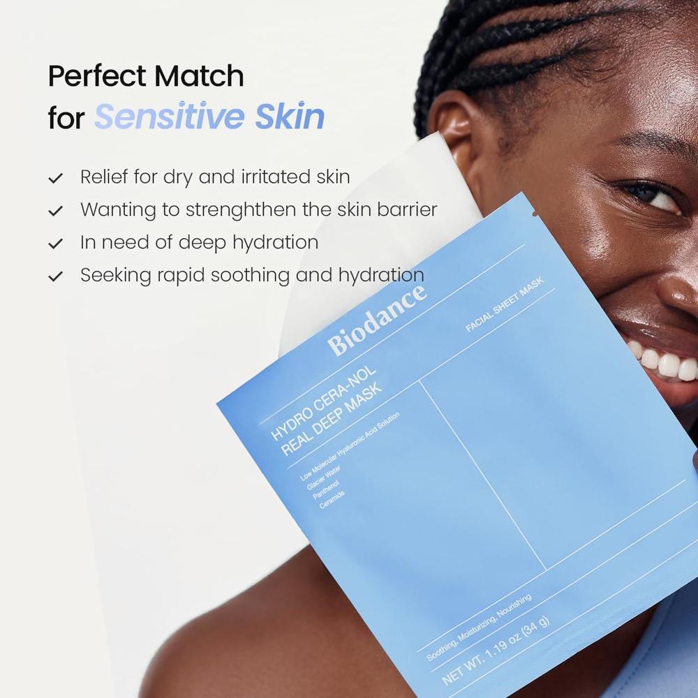 BIODANCE Hydro Cera-nol Máscara profunda real, hidratante y calmante para la piel, ideal como regalo de San Valentín