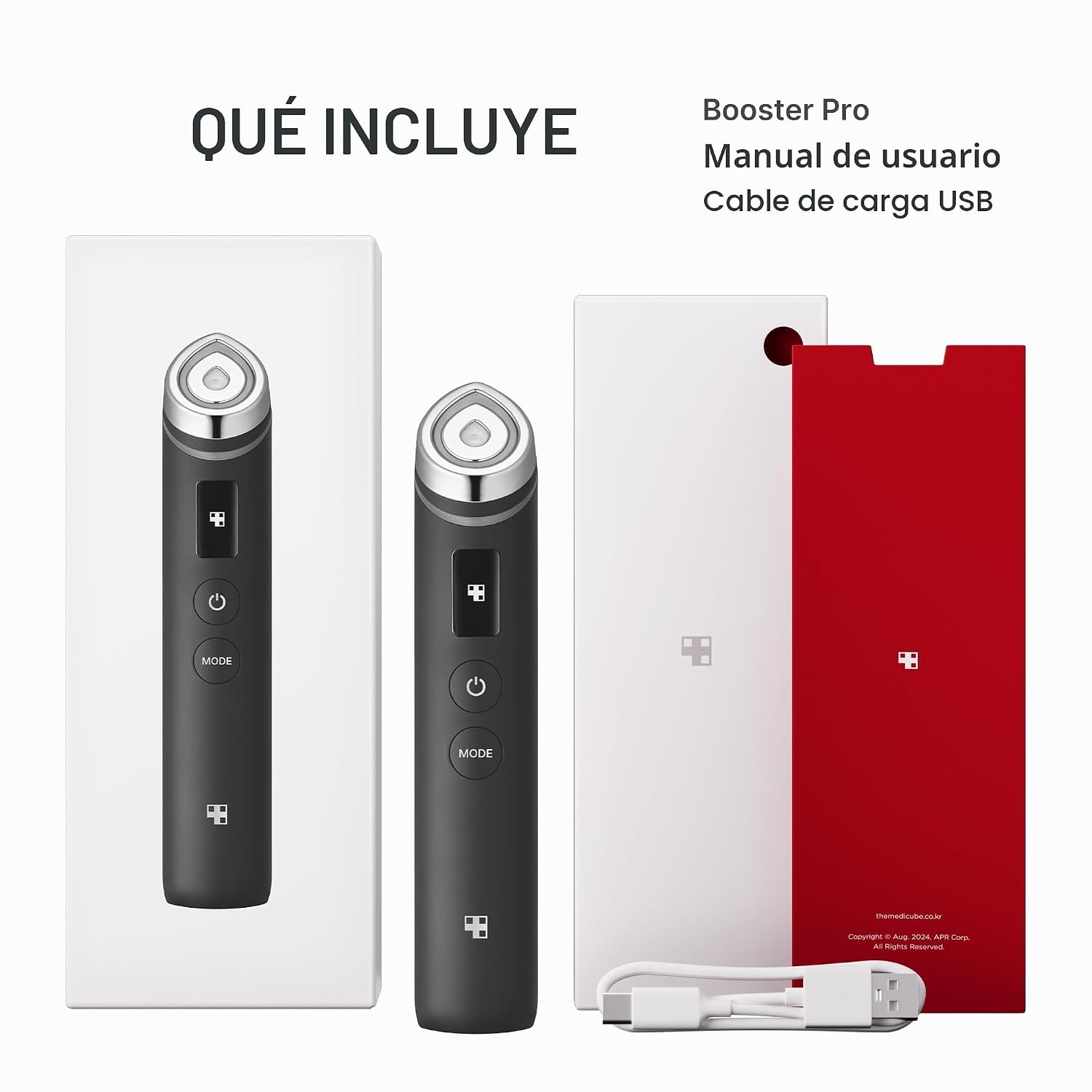 Medicube Age-R Booster Pro - Dispositivo Coreano 6 en 1, Glass Skin, EMS, LED, Masajeador Facial
