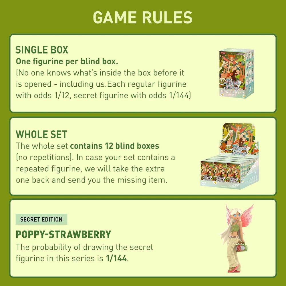 POP MART Peach Riot Punk Fairy Series Figuras aleatorias, juguetes coleccionables y decorativos