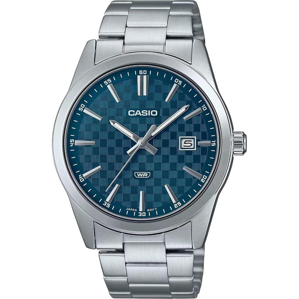 Casio MTP-VD03D-2A2 Men's Standard Stanless Steel Blue Dial 3-Hand Analog Watch