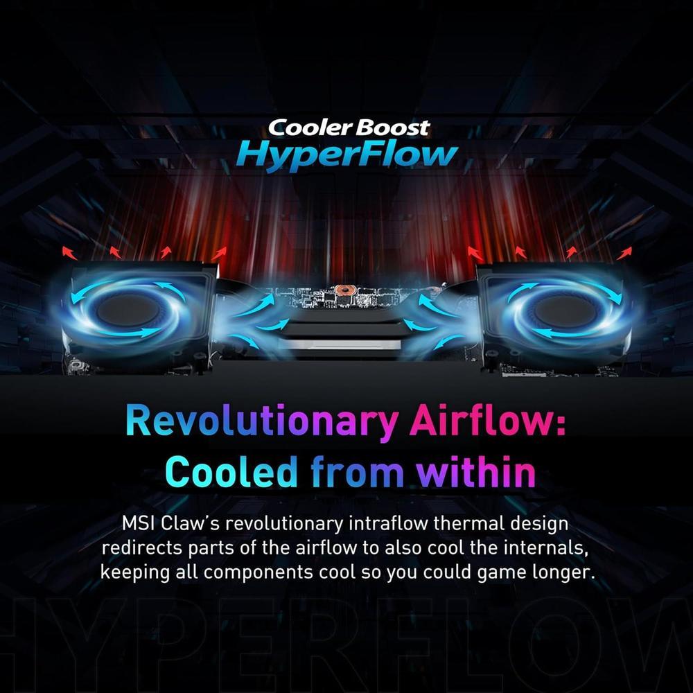 MSI Claw PC Gaming Handheld: Intel Ultra 5-135H, pantalla FHD 120 Hz, 16 GB LPDDR5, SSD NVMe, Win 11 Home, Negro