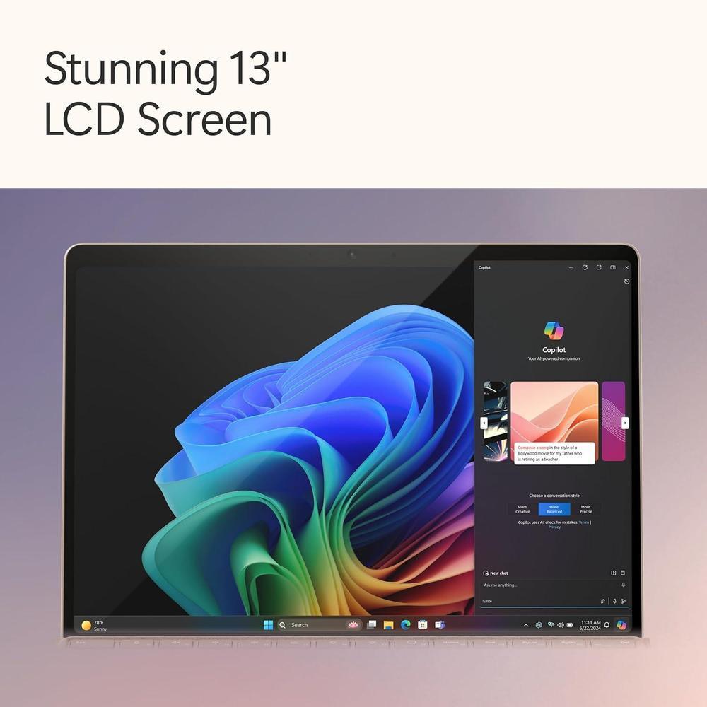 Microsoft Surface Pro 2 En 1 Laptop/Tablet 2024 Snapdragon X Plus 16GB RAM 512GB SSD 13" Duna