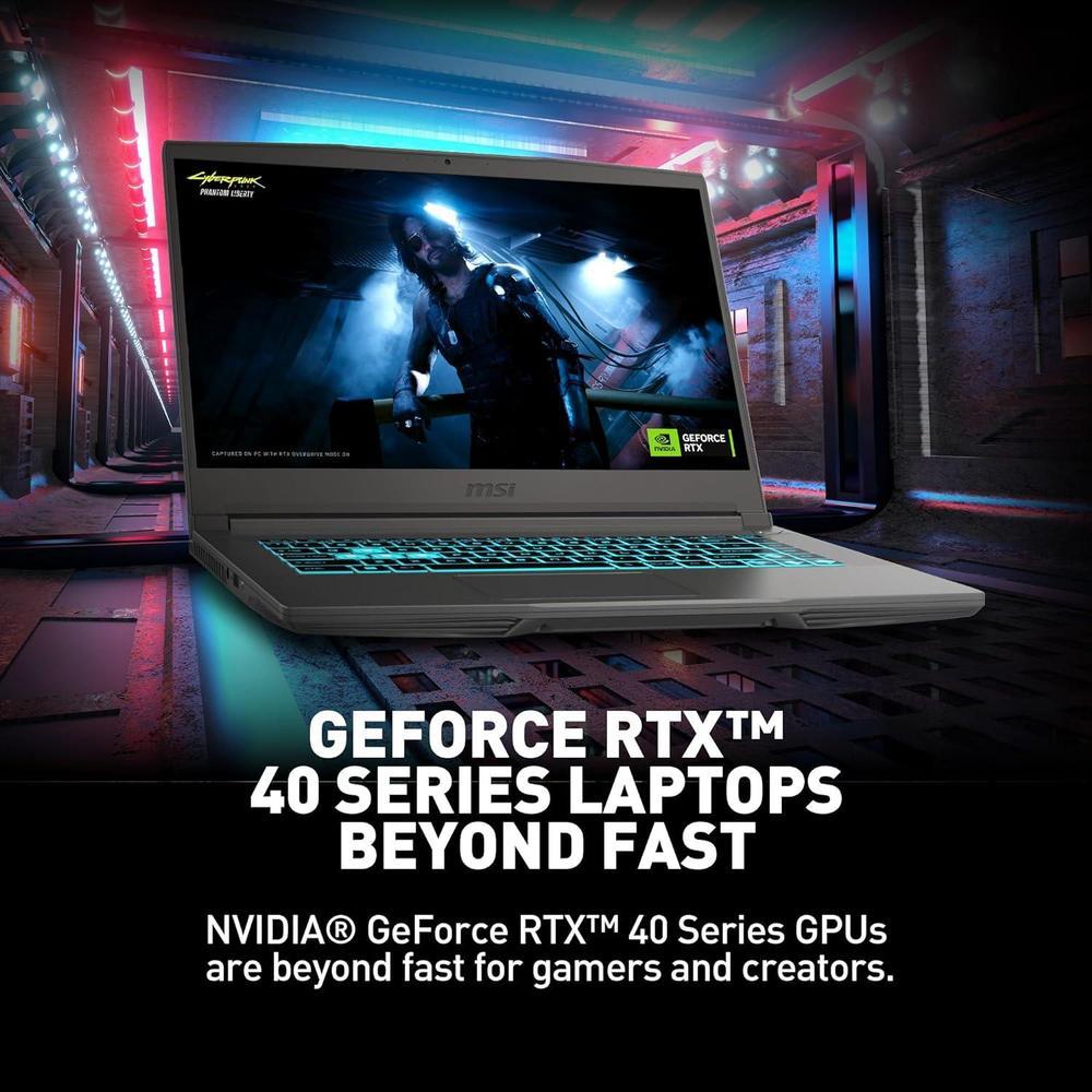 MSI Portátil Para Juegos Thin 15 15.6" 144Hz FHD: Intel Core i7-12650H, NVIDIA RTX 4050, 16GB RAM, 512GB SSD, Win 11: Negro B12VE-2023US