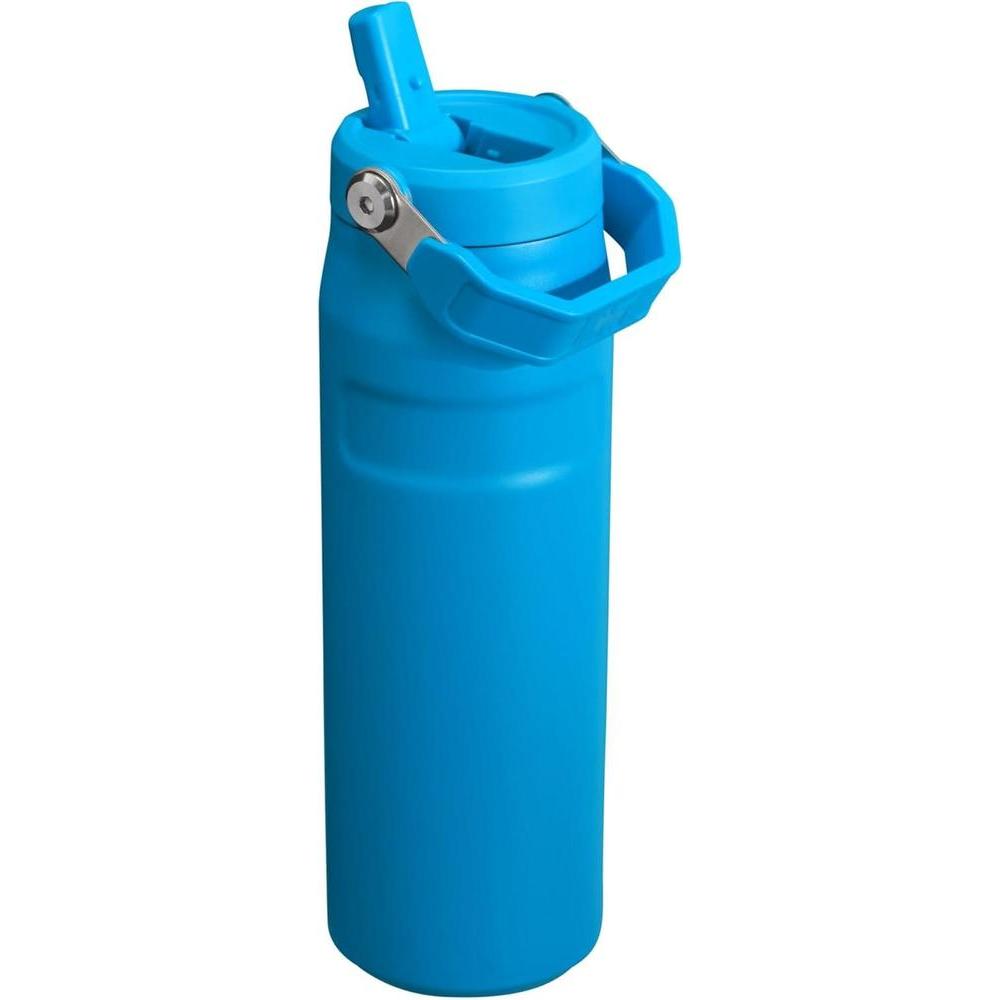 Stanley IceFlow - Botella de Agua con Pajilla Abatible 2.0 de 710 ml, Popote Integrado, Acero Inoxidable, Sin BPA, Azul Celeste