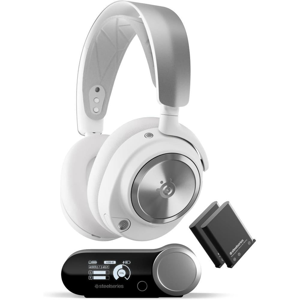 SteelSeries Arctis Nova Pro Wireless Multi-System Gaming Headset — Neodymium Magnetic Drivers — Active Noise Cancellation — 2 Battery System — ClearCast Gen 2 Mic — PC, PS5, PS4, Switch, Mobile
