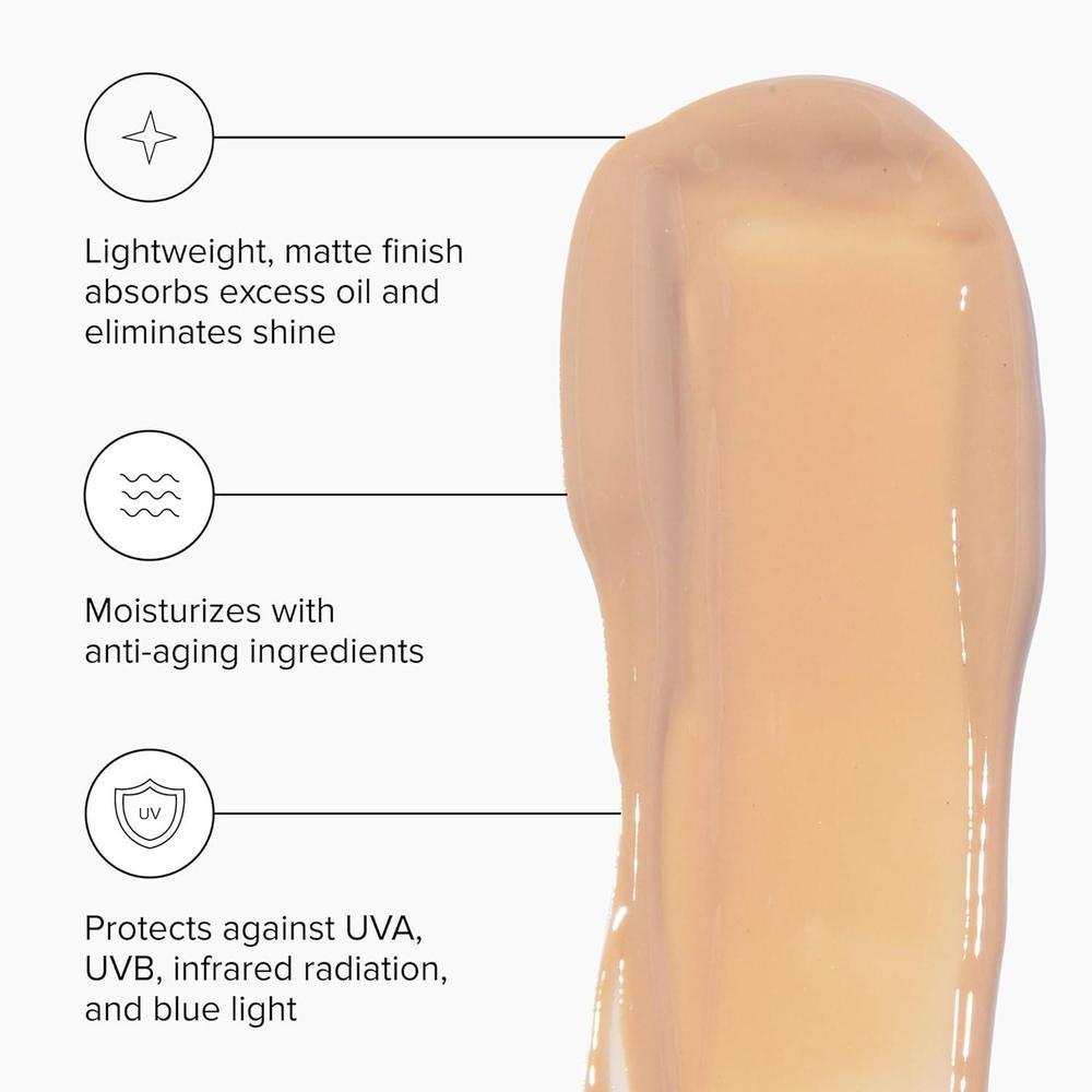 Hidratante Matificante con Color SPF 46 antienvejecimiento y protección UV, mejorando la hidratación y textura de la piel