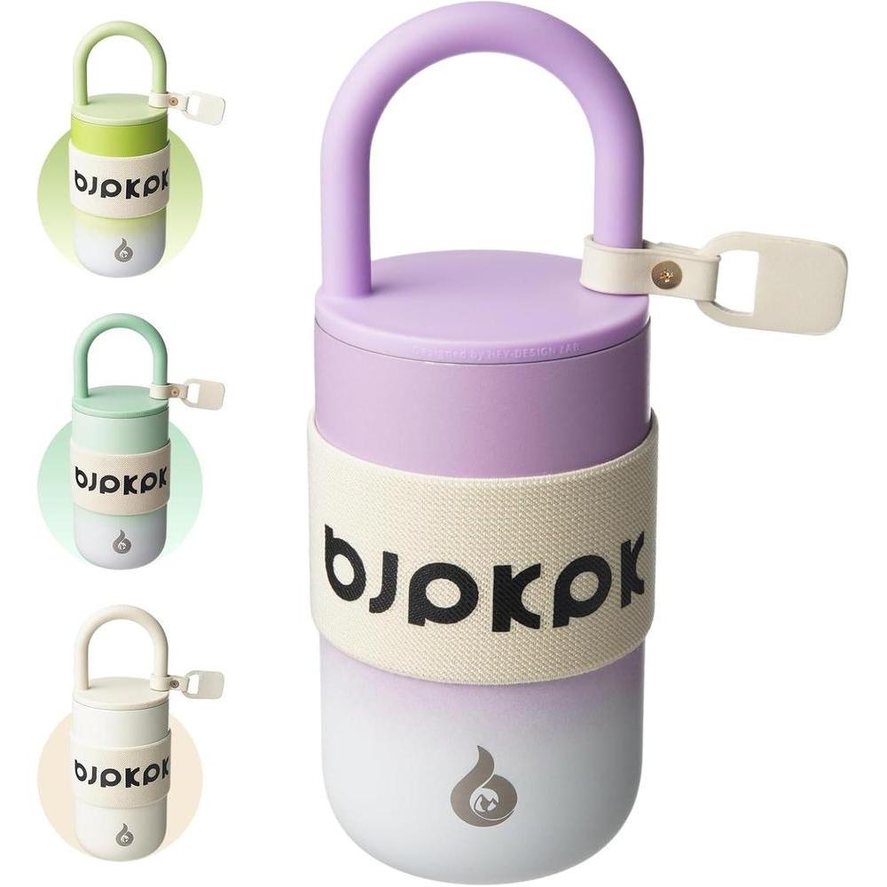 BJPKPK 13oz Insulated Tumbler With Lid And Handle Stainless Steel Travel Mug Loop Coffee Tumbler Cups,Lilac