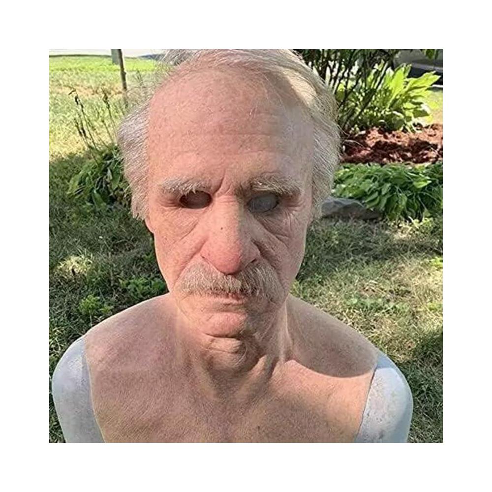 Máscaras realistas de terror de anciano para adultos, ideales para Halloween y bromas espeluznantes