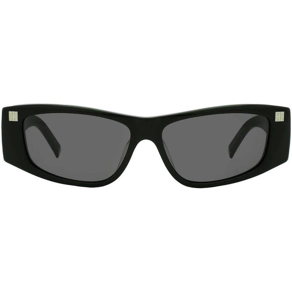 Givenchy Grey Rectangular Ladies Sunglasses GV40048F 01A 56, Shiny Black