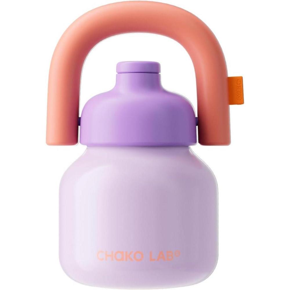 Insulated Water Bottle with Straw Lid, Handle, Straw and Screw-On Lid, 33 oz, Stainless Steel Fitness and Sports Water Bottle, BPA Free (Purple and Orange)