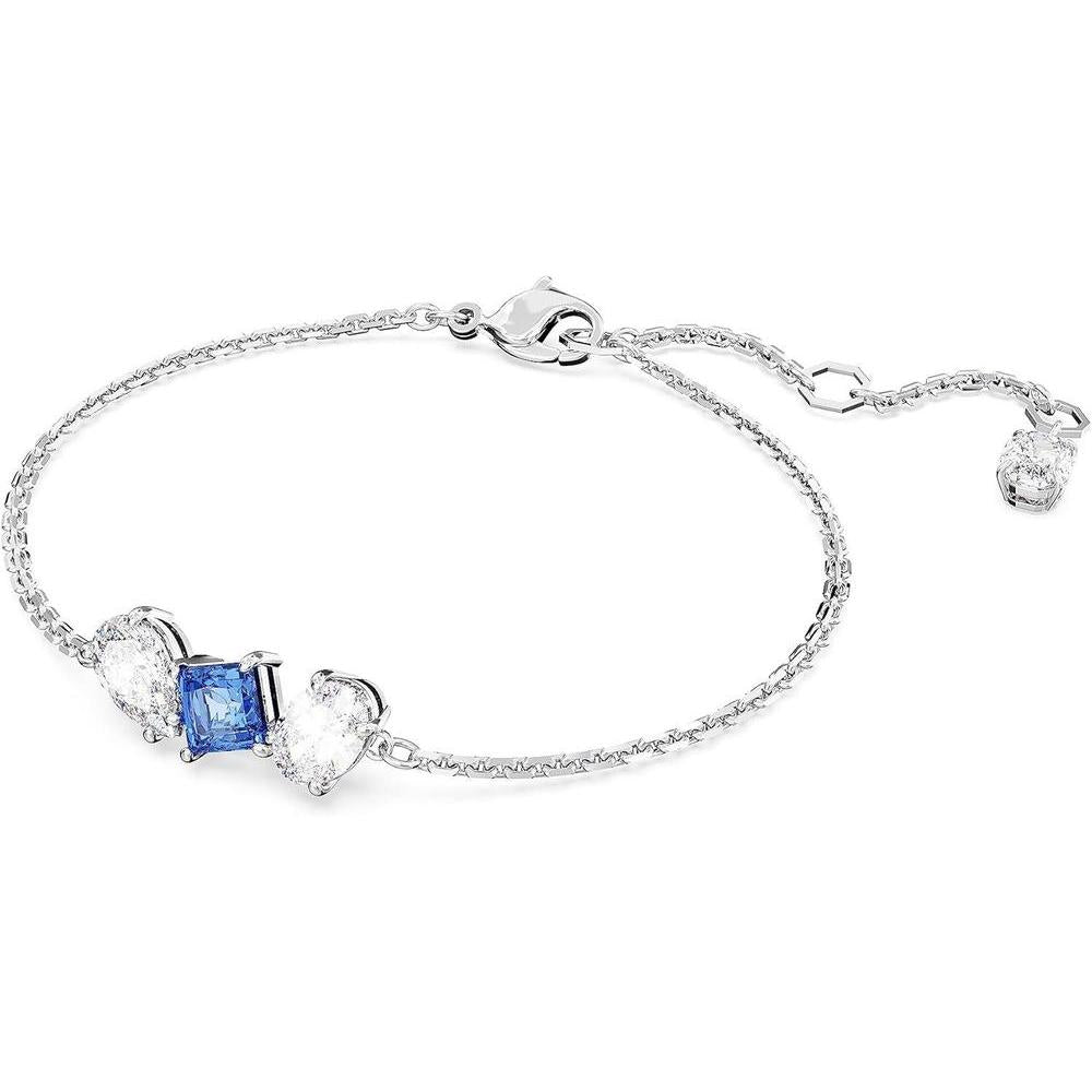 Pulsera Mesmera de Swarovski con piedras azules y claras en cadena de rodio