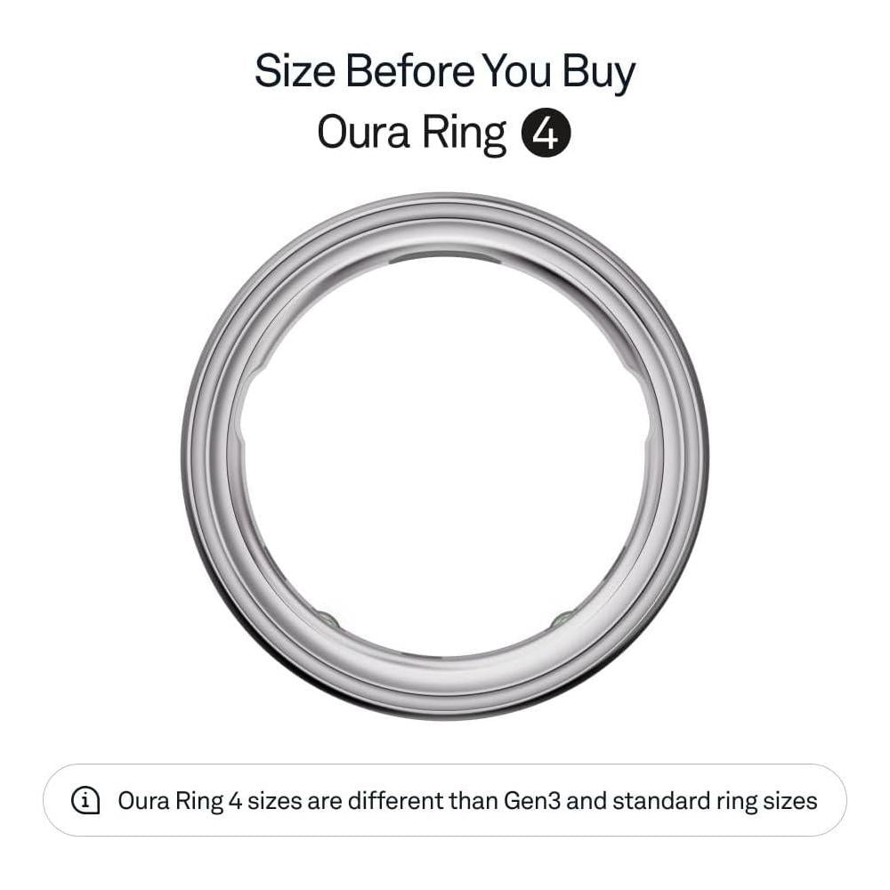 Anillo Inteligente Oura 4 - Plata, rastrea métricas de salud como sueño y estrés con diseño cómodo y duradero