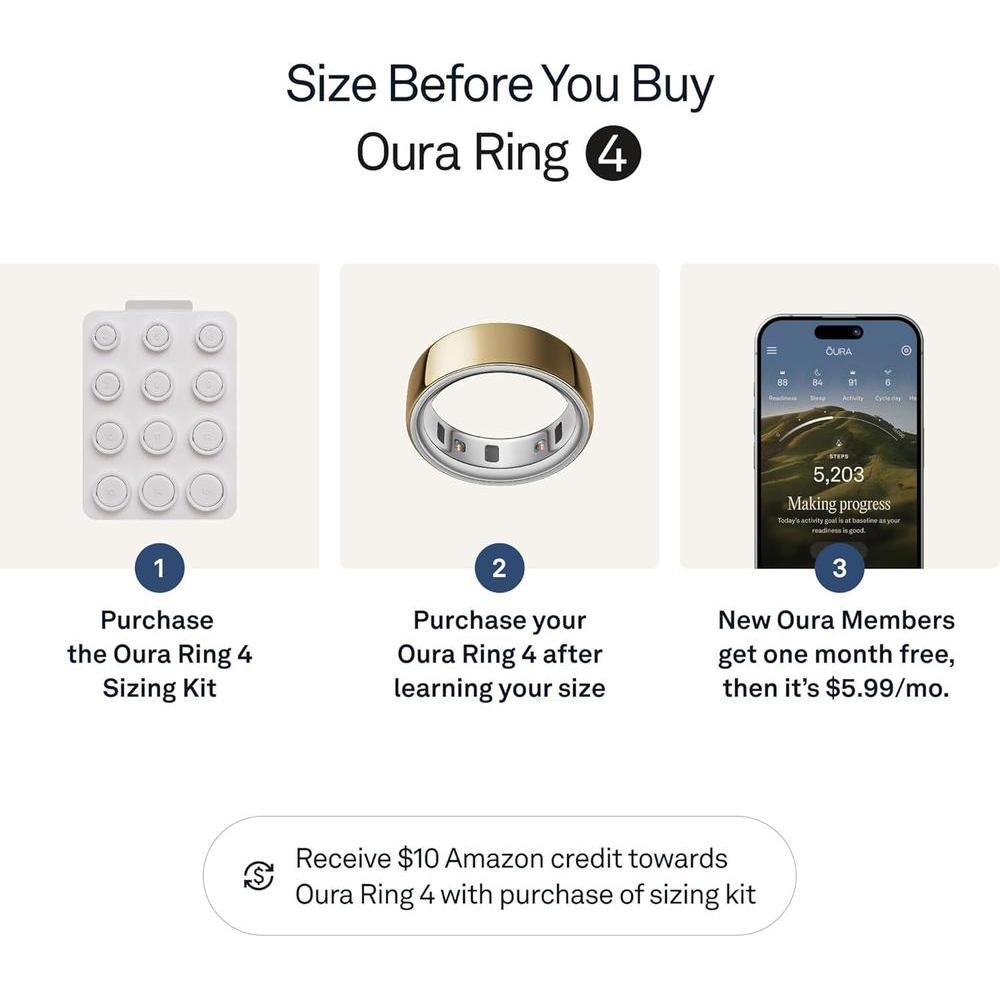 Anillo inteligente Oura 4 en dorado para rastreo de salud, sueño y actividad, compatible con iOS y Android