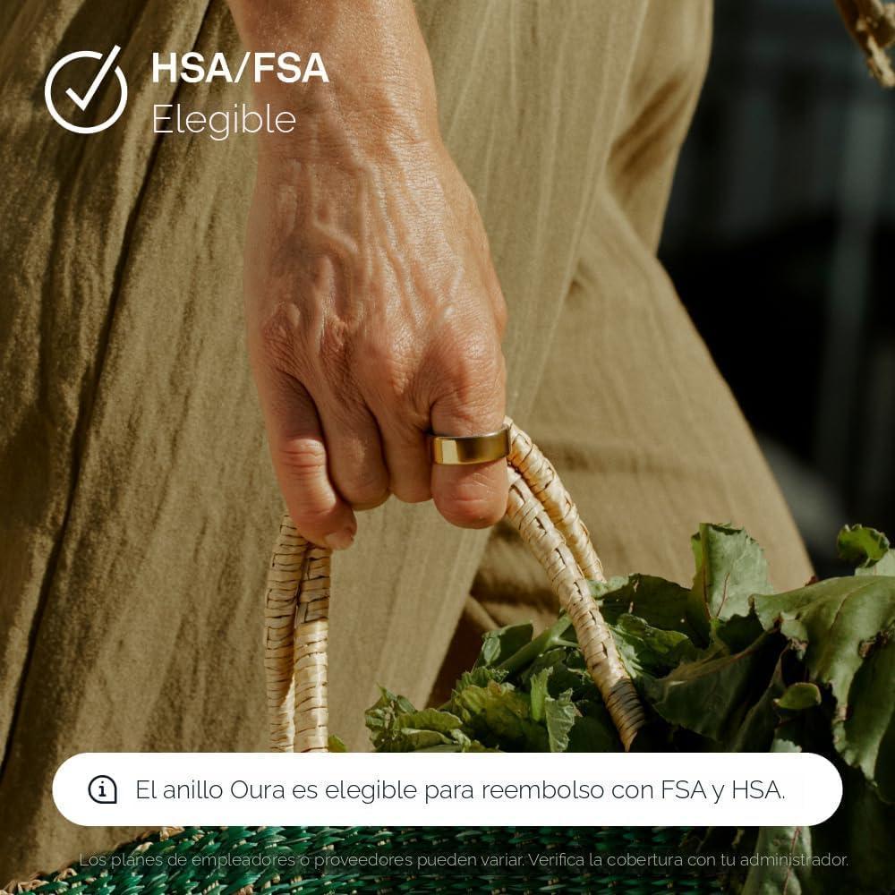 Anillo inteligente Oura 4 en dorado para rastreo de salud, sueño y actividad, compatible con iOS y Android