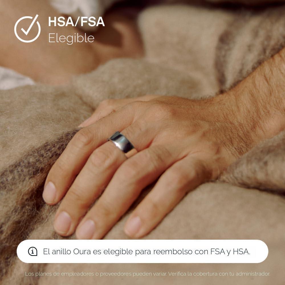 Anillo inteligente Oura 4 en plata, tamaño ajustable, rastreo de salud y actividad, batería duradera