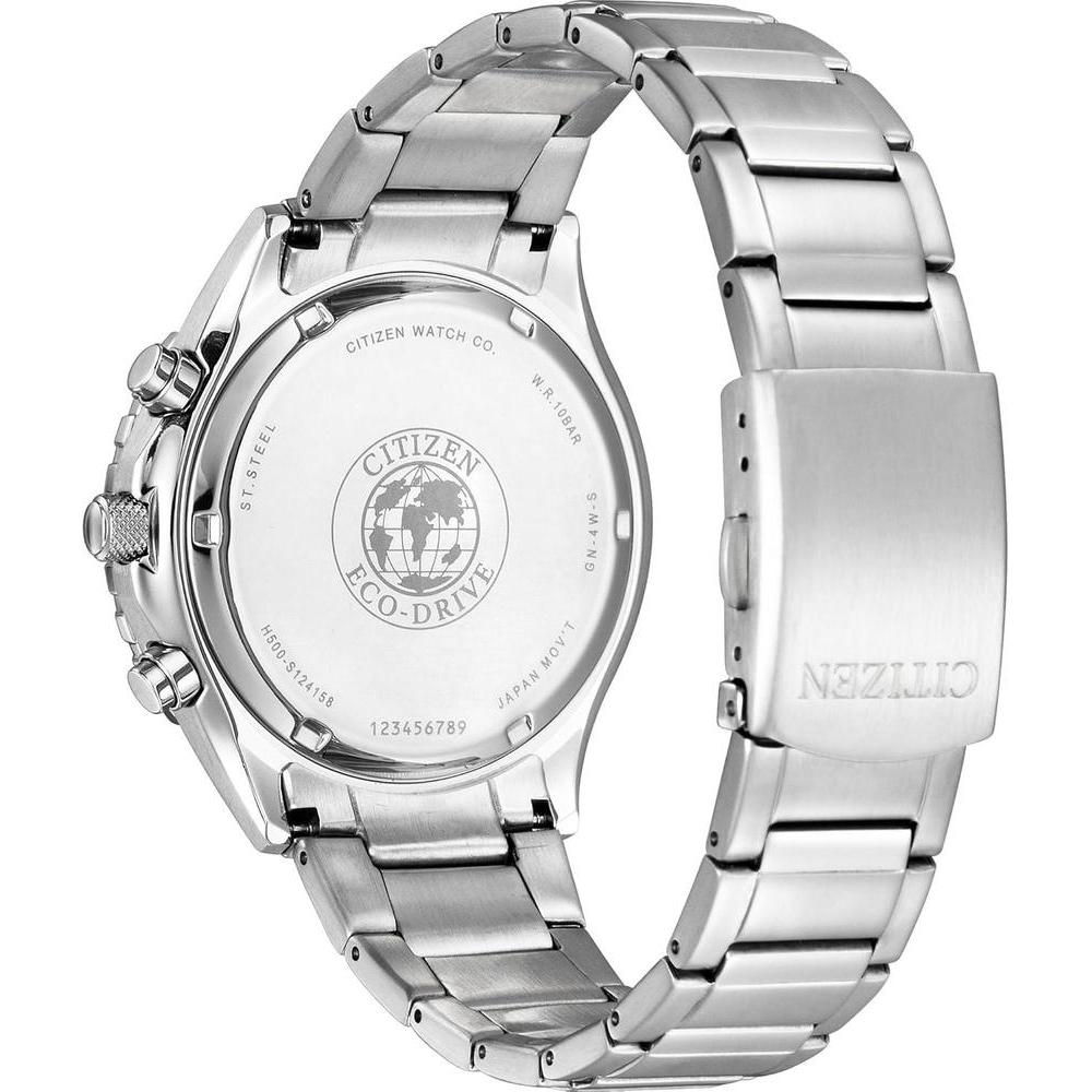 Reloj Citizen Eco-Drive Weekender Sport Casual, acero inoxidable plateado, cronógrafo y resistente al agua para hombre