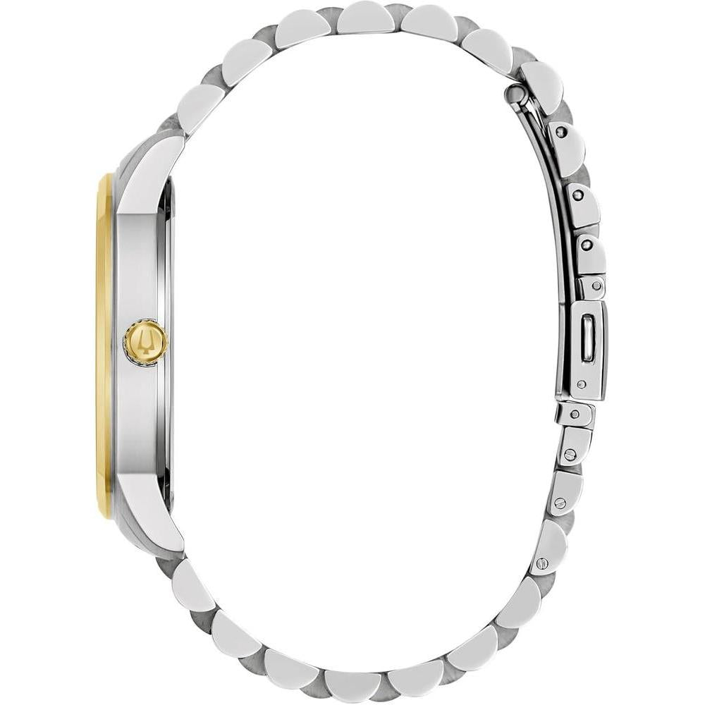 Bulova Reloj de Pulsera clásico de acero inoxidable de dos tonos con diamantes y Quartz para hombre estilo 98D188