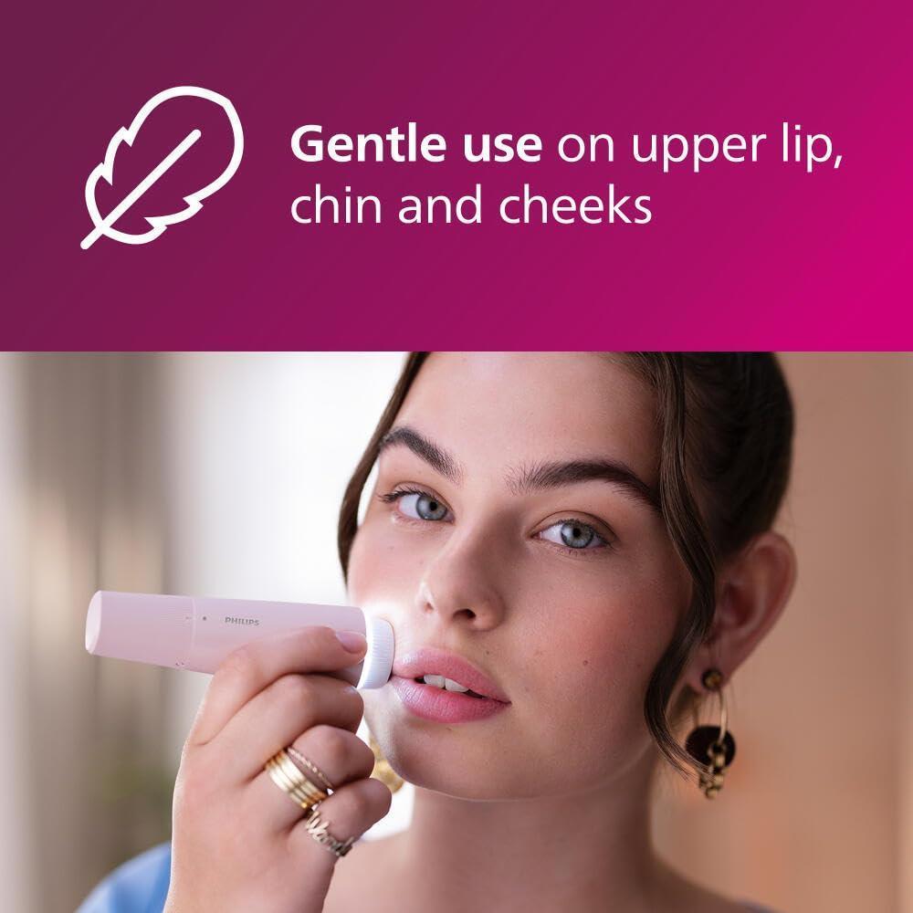 Philips Removedor de Vello Facial Serie 5000, Aseo Personal para Mujeres, Inalámbrico y Compacto, Cabezal Hipoalergénico
