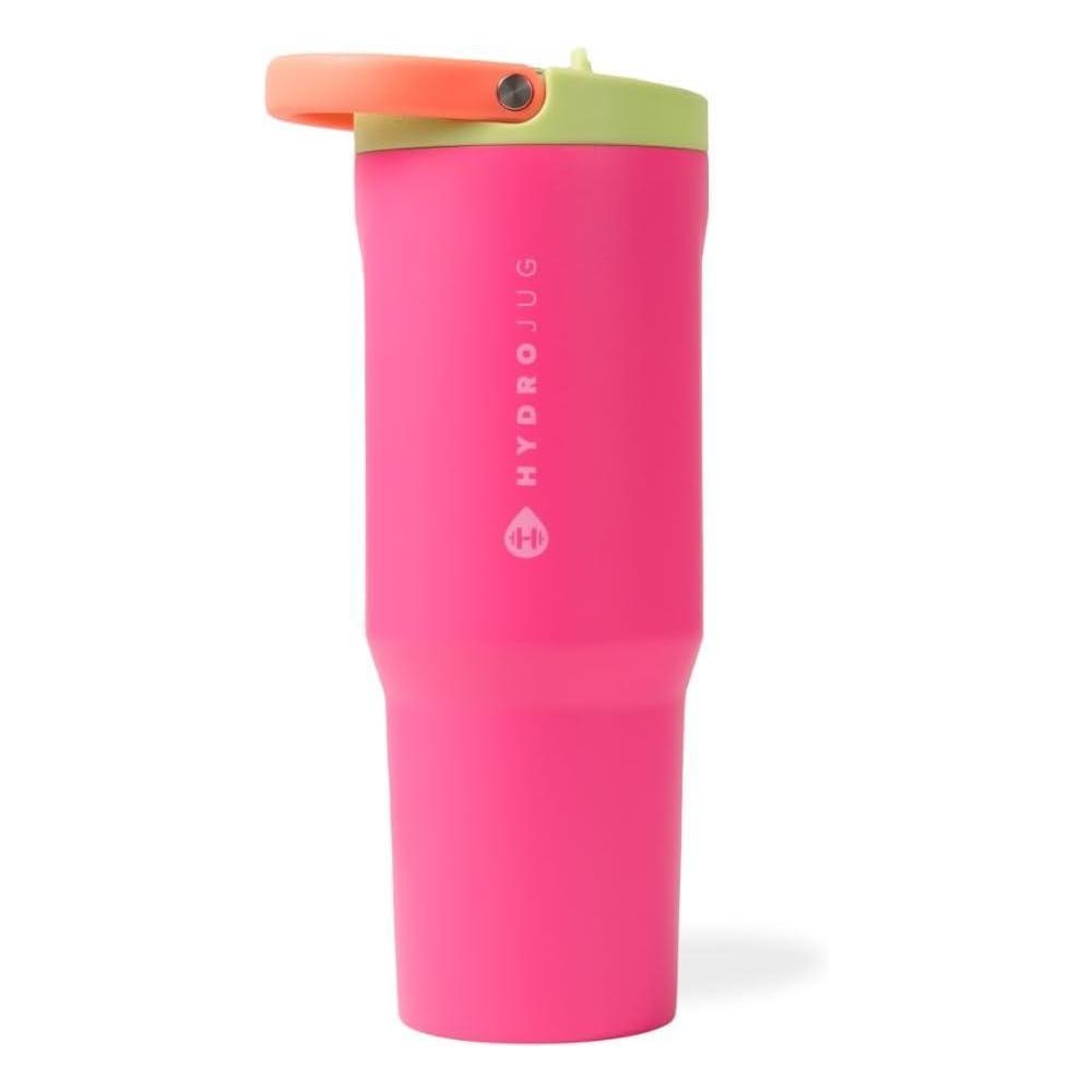 HydroJug Sport - Stainless Steel Tumbler with Straw, Vacuum Insulated, 32oz Leakproof Water Bottle, Ergonomic Design, Reusable, Dishwasher Safe, Rubber Base, Durable for Gym or Outdoors, Orchid