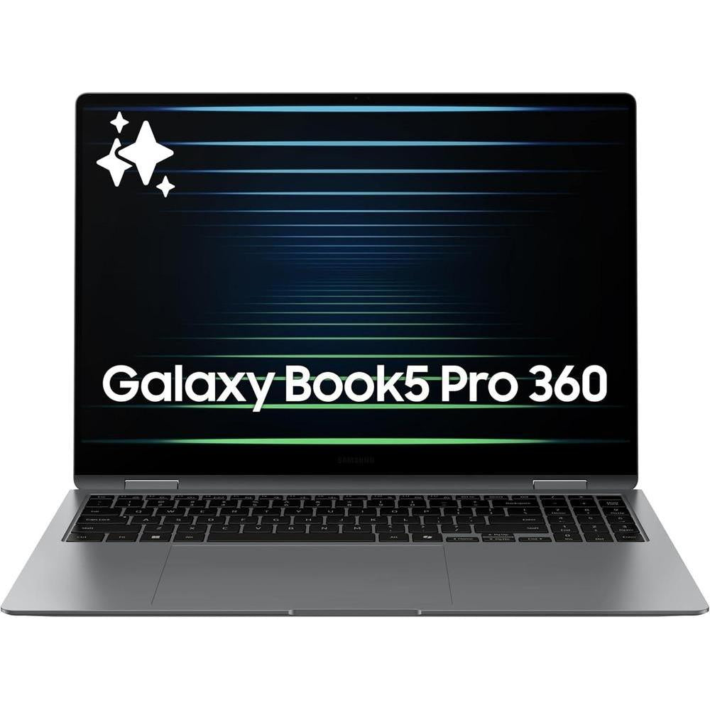 Samsung 16” Galaxy Book5 Pro 360 Copilot+ PC, AI Computer, Intel Core 7 Ultra Processor, 3K AMOLED (2880x1800) Touchscreen, S Pen,120Hz, Dolby Atmos, Student Laptop, Lightweight, All-Day Battery Life