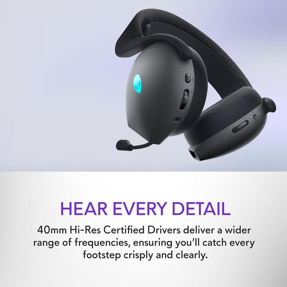 Auriculares inalámbricos trimodo Alienware AW725H para juegos con Bluetooth 5.3 y Dolby Atmos