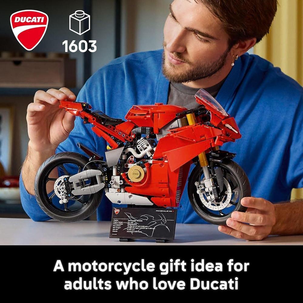 LEGO Technic Ducati Panigale V4 S, set de construcción para adultos, idea de regalo con modelo detallado de moto