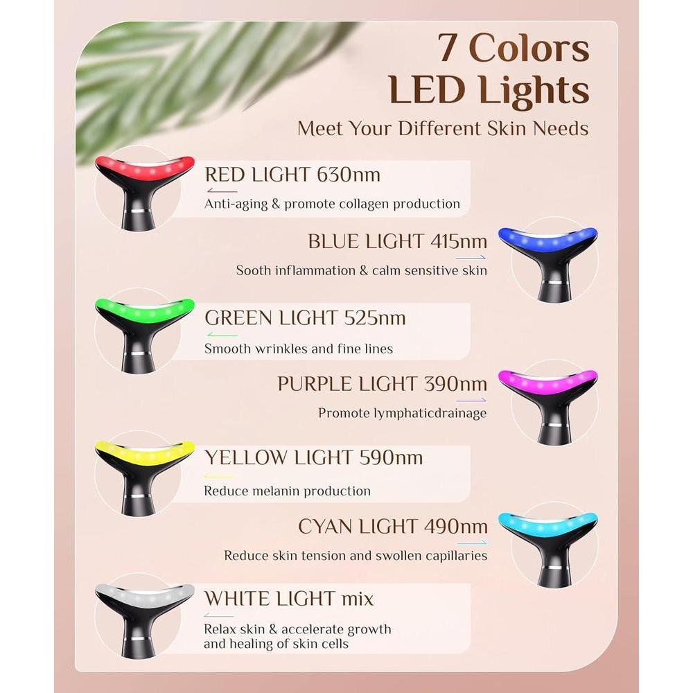 Máquinas Galvánicas de Colores: Terapia de Luz Roja para Cara y Cuello, Masajeador Facial contra Arrugas y Doble Mentón
