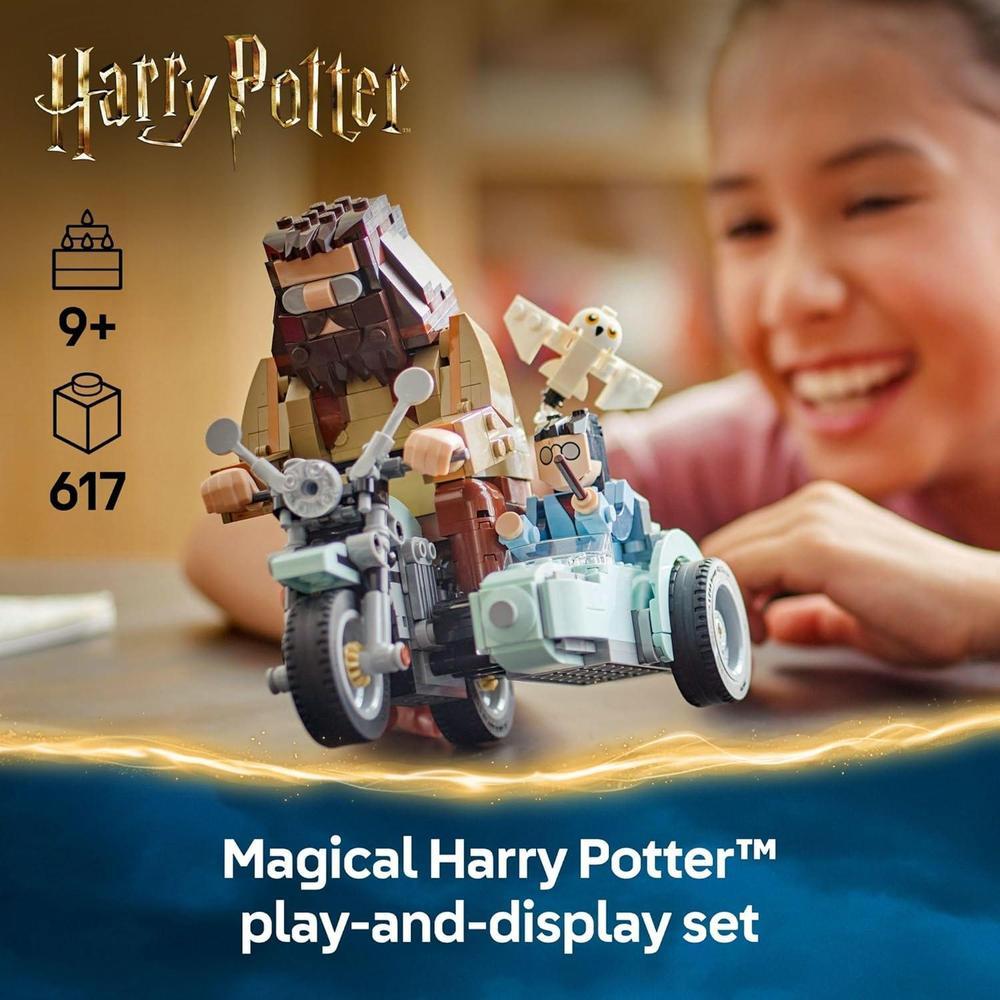 LEGO Harry Potter Hagrid y Harry, Juguete de construcción de motocicleta para niños y fanáticos, ideal para regalo