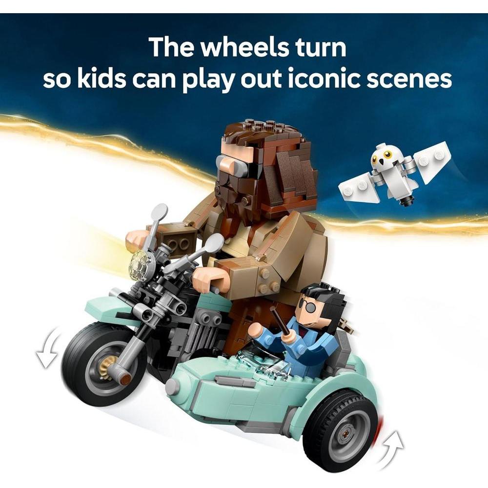 LEGO Harry Potter Hagrid y Harry, Juguete de construcción de motocicleta para niños y fanáticos, ideal para regalo