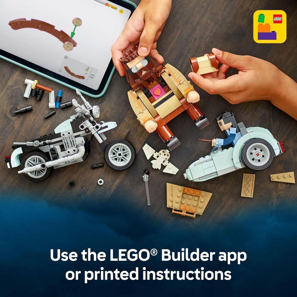 LEGO Harry Potter Hagrid y Harry, Juguete de construcción de motocicleta para niños y fanáticos, ideal para regalo