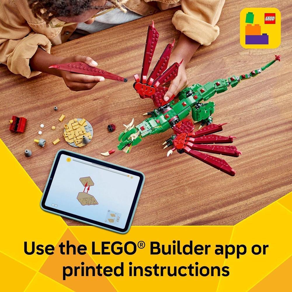 LEGO Creator Juguete medieval 3 en 1 con dragón, serpiente marina y fénix para niños y niñas