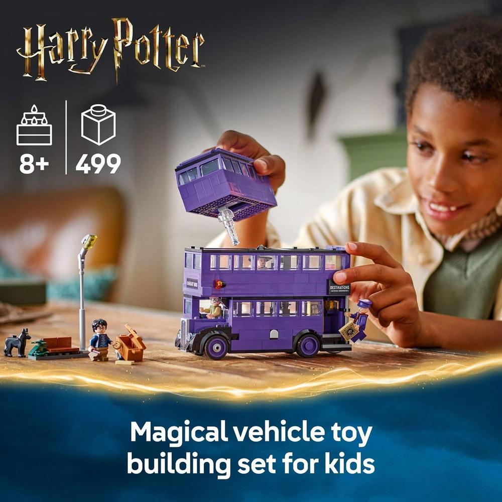 LEGO Harry Potter Knight Bus Adventure, set de construcción para recrear escenas con 5 minifiguras del mundo mágico