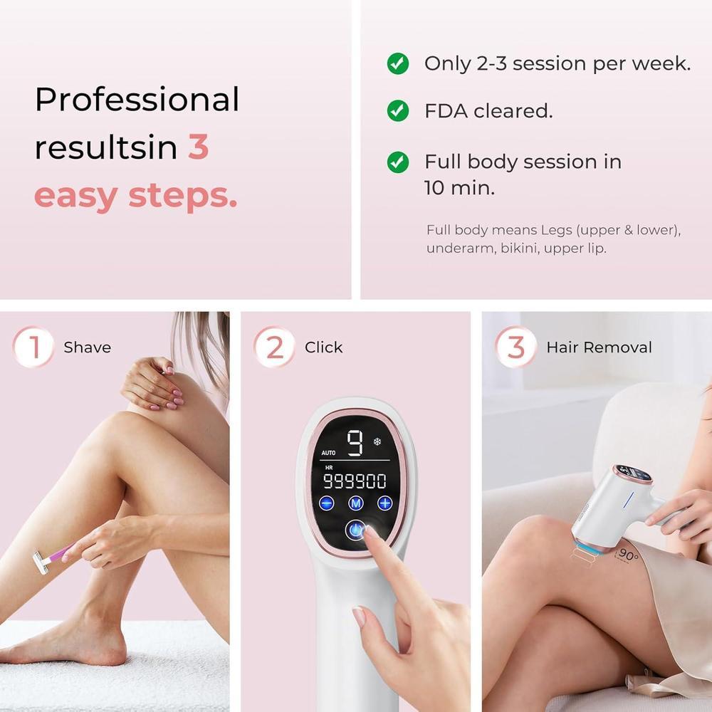 Depilación láser IPL para mujeres y hombres de enfriamiento, removedor de vello sin dolor, adecuada para cara y cuerpo