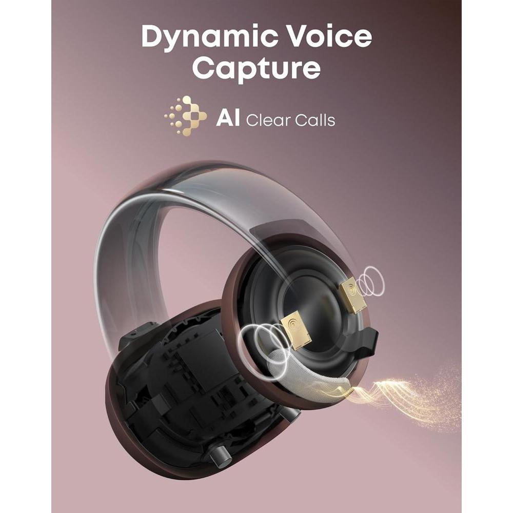 Auriculares Soundcore AeroClip Anker Oído Abierto, Comodidad Adaptativa, Llamadas 4 Mics IA, Marrón Rosado