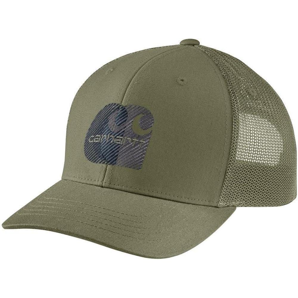 Carhartt Mens Canvas Mesh-Back Logo Embroidered Cap