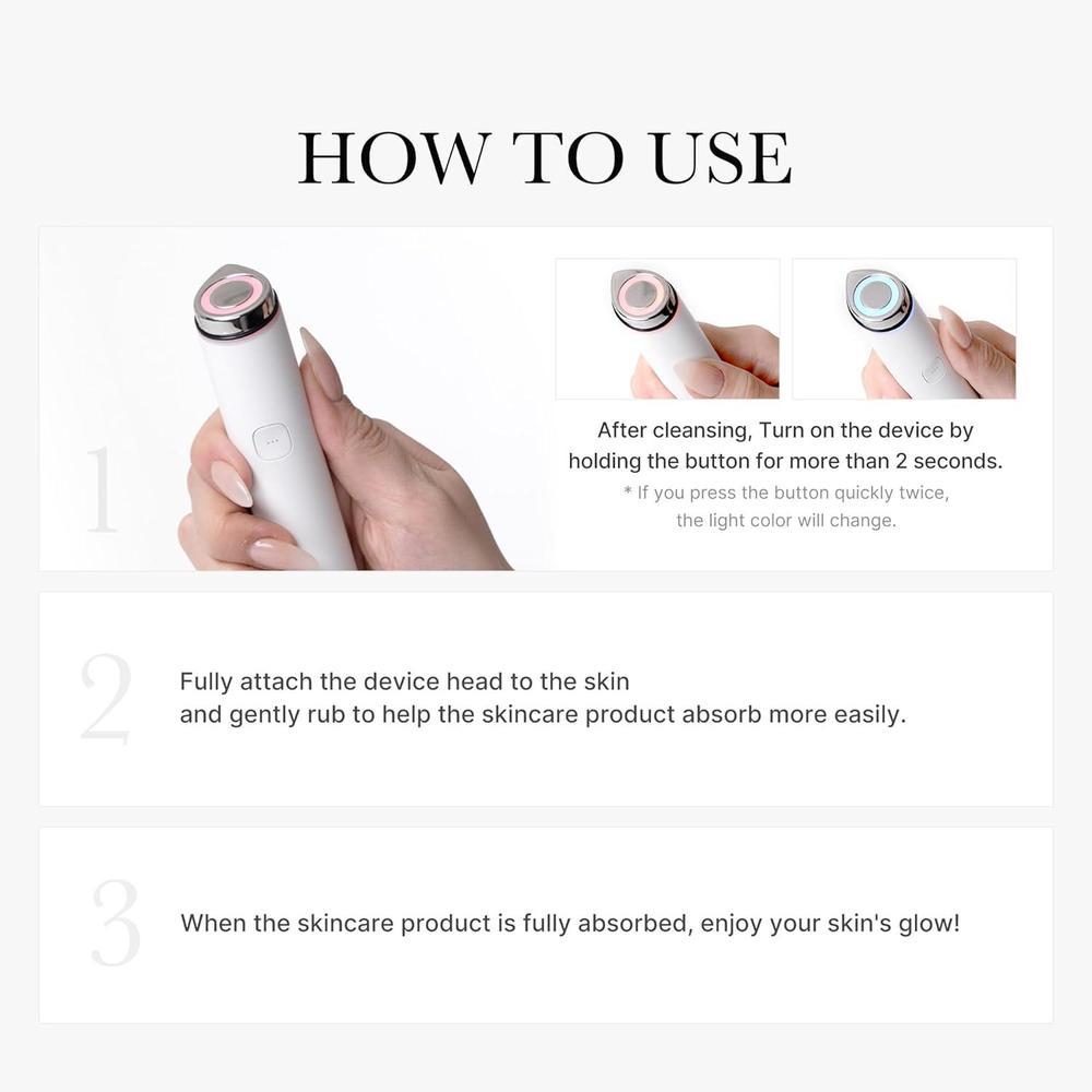 medicube Mini Booster Pro White, dispositivo facial portátil para principiantes, mejora la absorción de cuidado de piel, uso en hogar