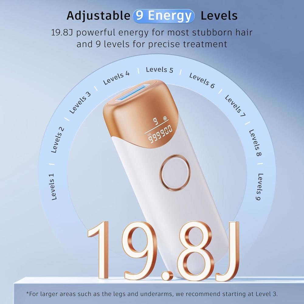 Ubroo IPL, dispositivo de depilación láser con enfriamiento de hielo, depilación sin dolor para cuerpo completo, mujeres y hombres