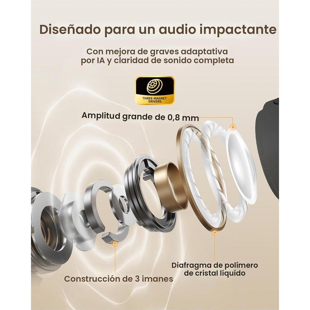 Baseus Bowie MC1 - Auriculares Abiertos Con Clip Y Cancelación De Ruido, Comodidad Adaptable, Sonido Impactante, Negro