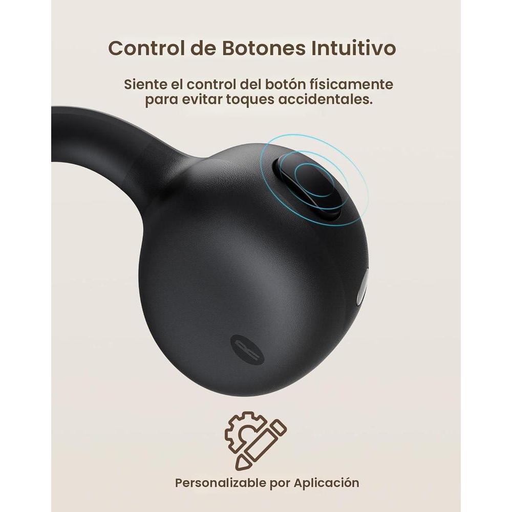 Baseus Bowie MC1 - Auriculares Abiertos Con Clip Y Cancelación De Ruido, Comodidad Adaptable, Sonido Impactante, Negro
