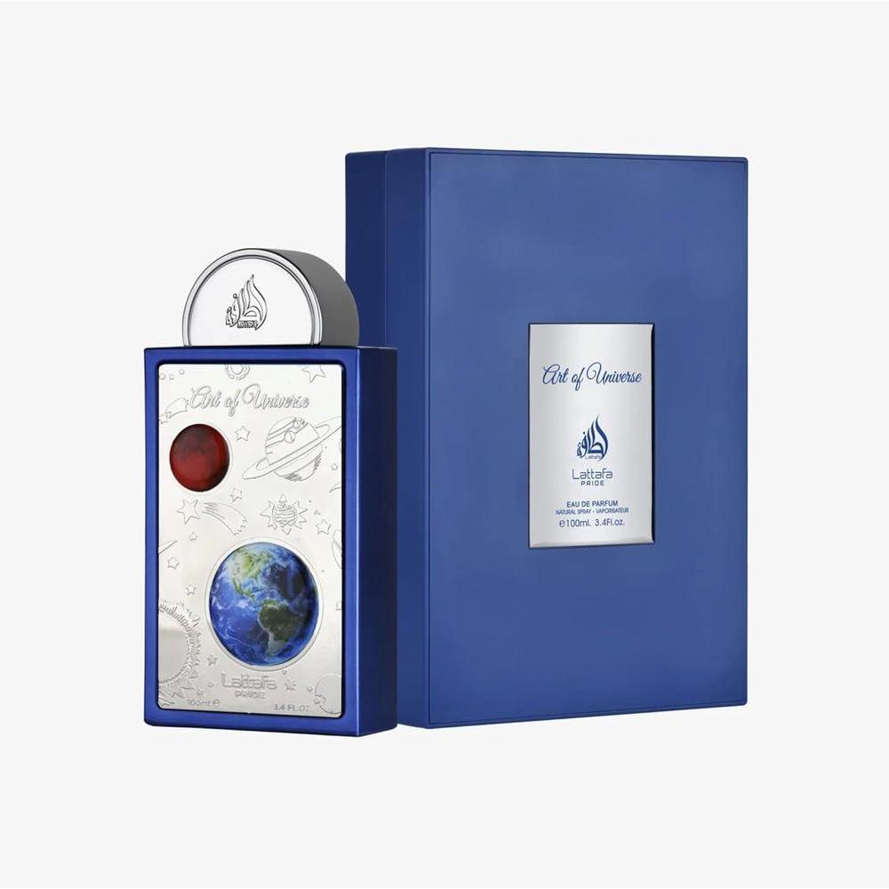 Lattafa Pride Art of Universe Eau de Parfum Spray unisex con fragancia cítrica de larga duración