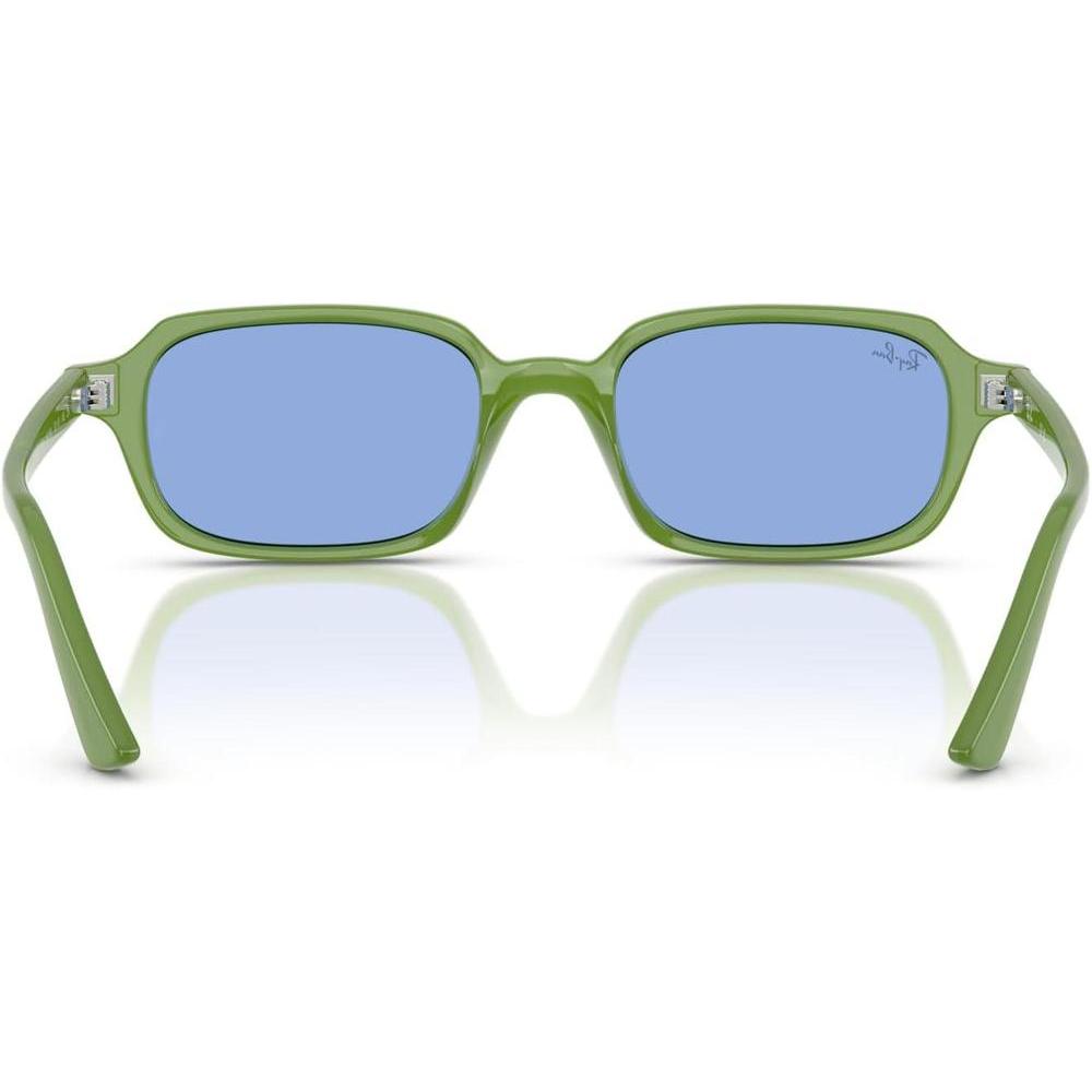 Gafas de sol Ray-Ban RB4455 Zuri, protección UV, marco verde nublado y lentes azules, incluye funda y paño limpiador