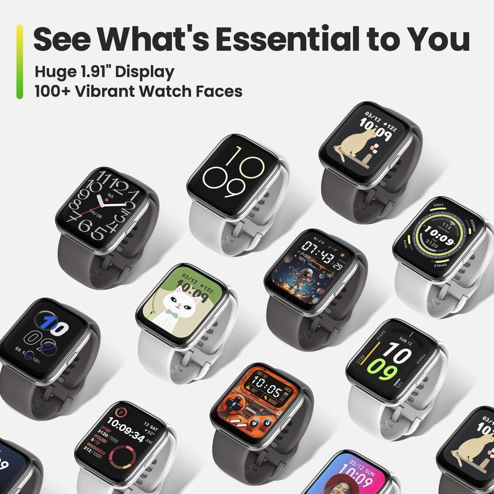 Amazfit Bip 5 Core - Reloj inteligente con duración de batería de 11 días, 120+ modos deportivos, monitor de salud, Negro