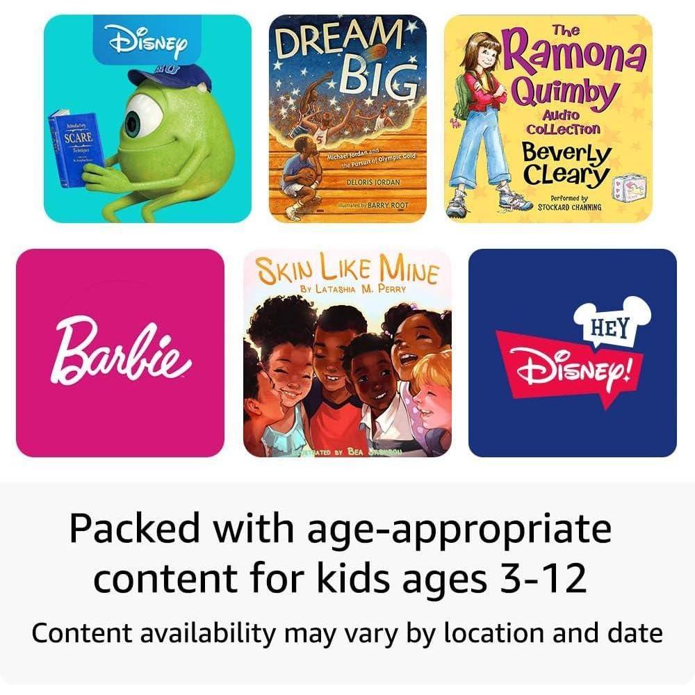 Amazon Echo Pop Kids último modelo, diseñado para niños con control parental, incluye 6 meses de Amazon Kids+