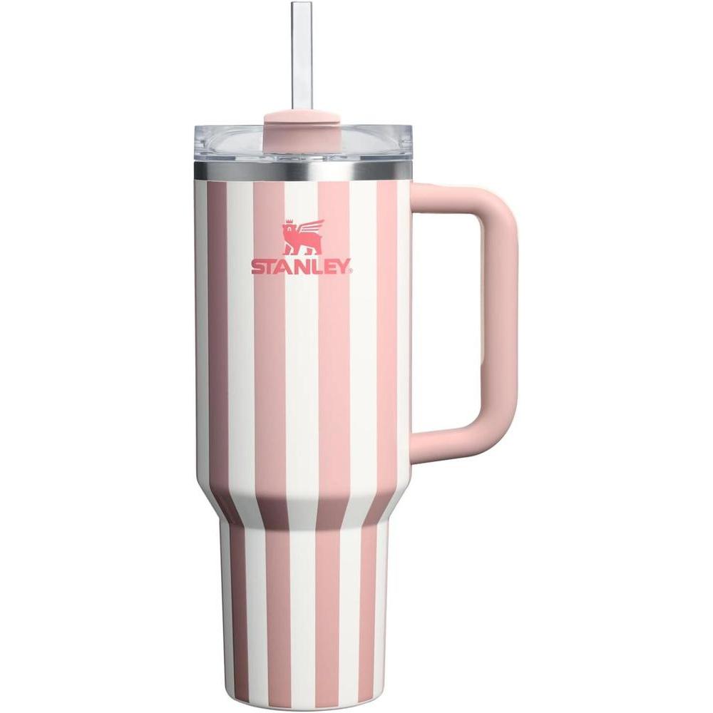 Stanley Quencher H2.0 Tumbler with Handle and Straw 40 oz | Flowstate 3-Position Lid | Cup Holder Compatible for Travel | Insulated Stainless Steel Cup | BPA-Free | Peach Whip Cabana Gloss