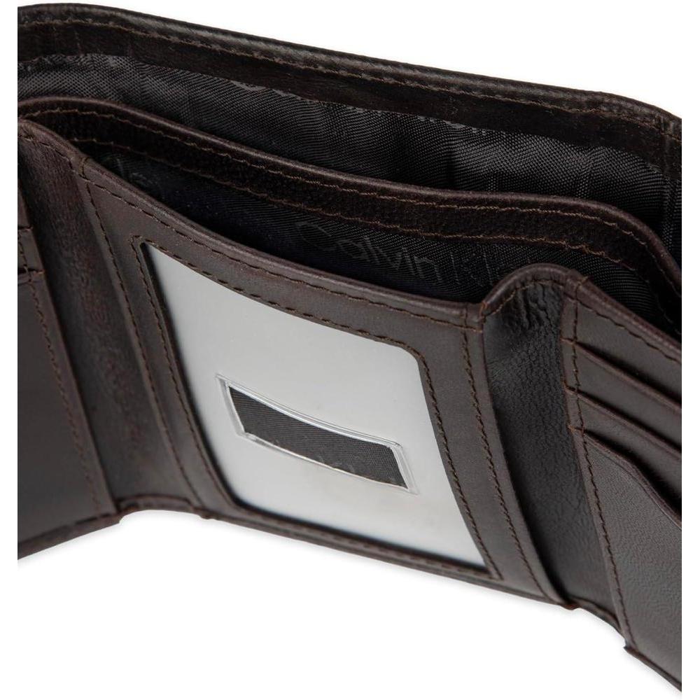 Conjunto de billetera Calvin Klein de cuero con protección RFID, múltiples compartimentos y llavero para hombres