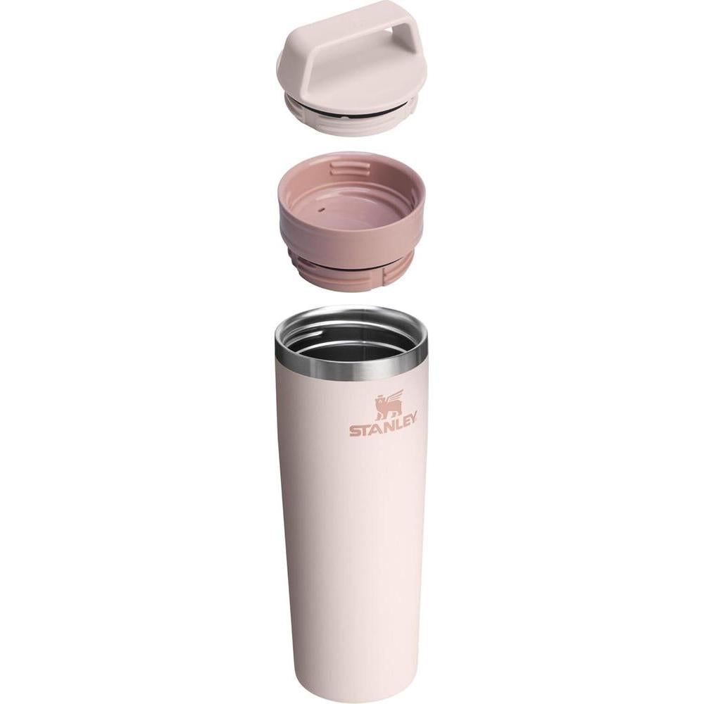 Taza de viaje Stanley para café y bebidas, con tapa a prueba de fugas, acero inoxidable, rosa cuarzo, sin BPA