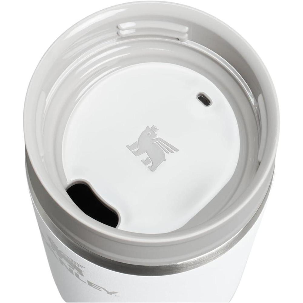 STANLEY Cafe To Go - Taza de viaje, tapa a prueba de fugas de dos partes para café, té y bebidas, acero inoxidable sin BPA, escarcha