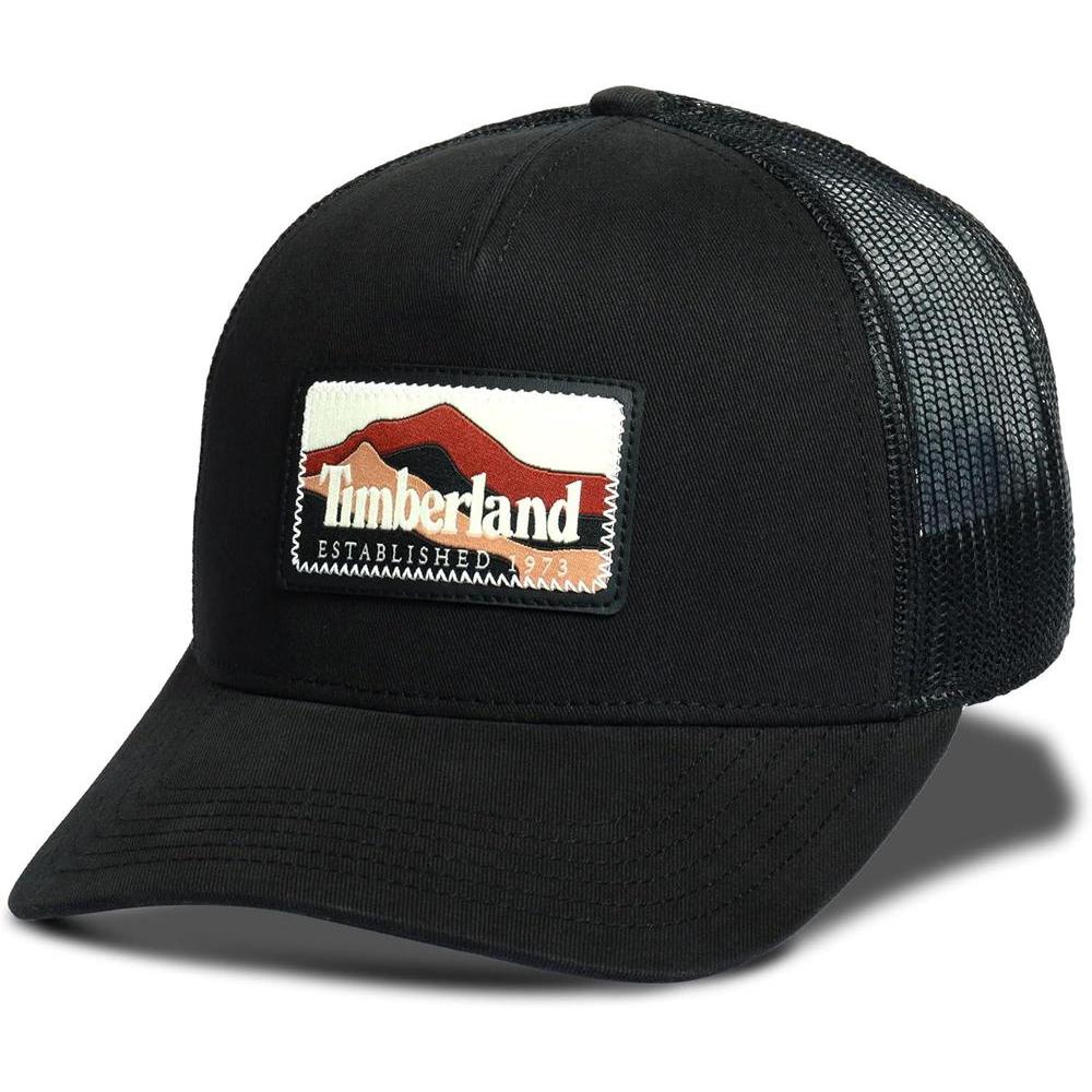 Timberland Men's Mountain Patch Trucker Hat, Adjustable Mesh Back, Curved Brim, One Size