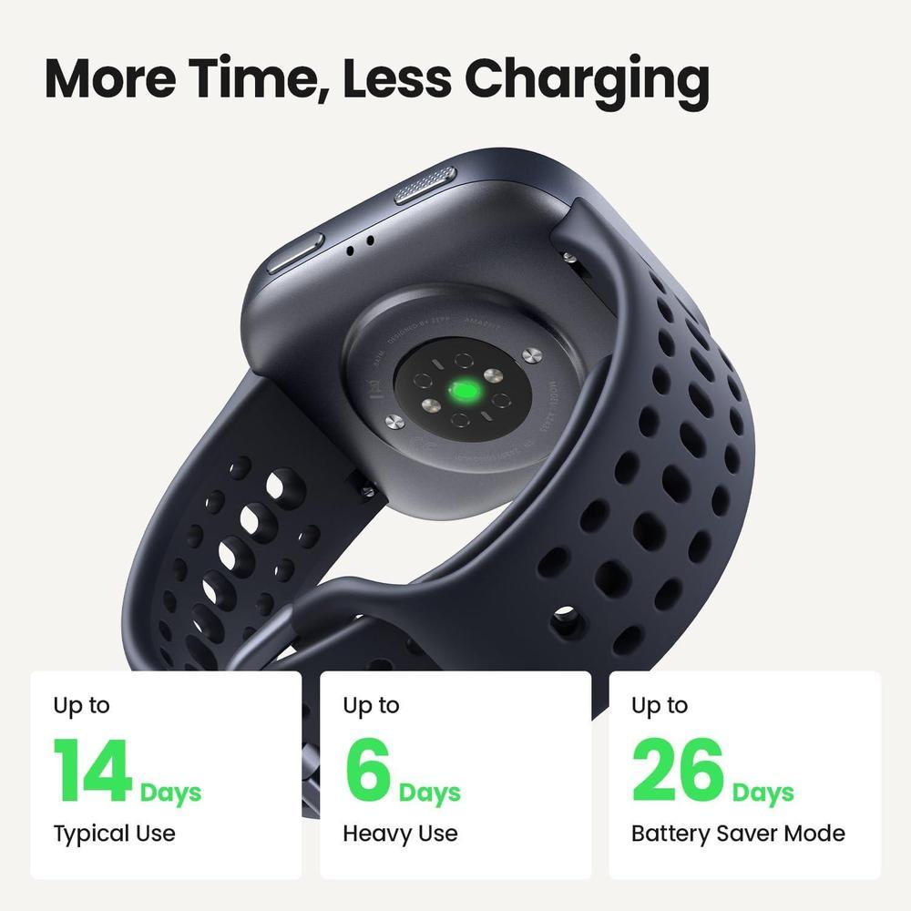 Amazfit Bip 6 Reloj Inteligente con Batería de 14 Días, Pantalla AMOLED, GPS, AI, Bluetooth, Salud y 140+ Modos Fitness